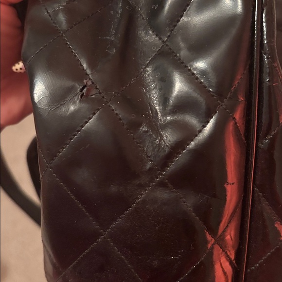Chanel Glossy patent leatherBlack Backpack with 24k Gold Accents - Picture 10 of 15